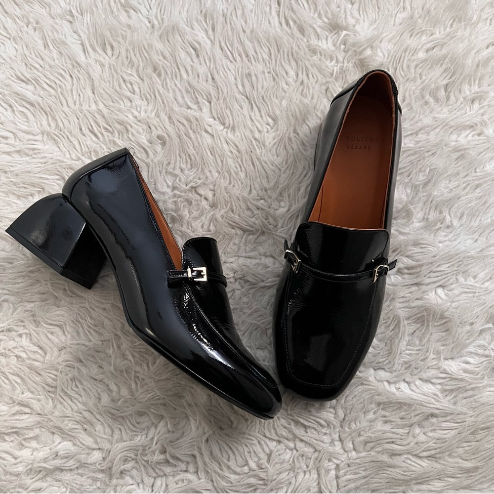 Sezane Victoire Loafers - Black Patent